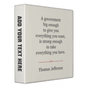 Thomas Jefferson Quote 3 Ring Binders