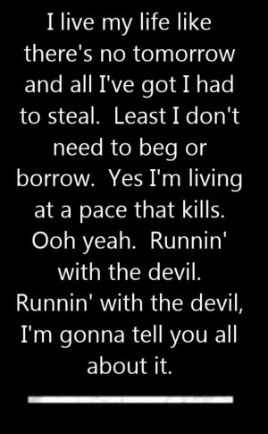 Van Halen - Runnin' With the Devil - song lyrics, song quotes, songs ...