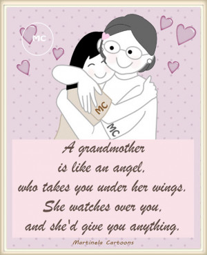 of a child and grandmother hugging, quote reads 
