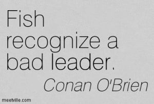 Bad Leadership Funny | Conan O'Brien : Fish recognize a bad leader ...