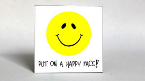 Smiley Face Magnet Inspirational Quote, Happy smile, yellow circle