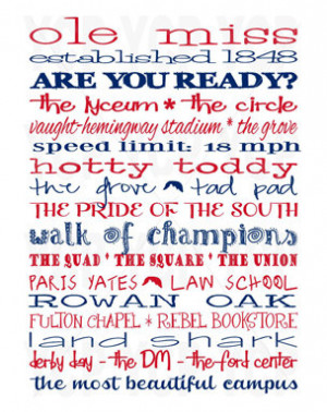 Ole Miss University of Mississippi Subway Word Art