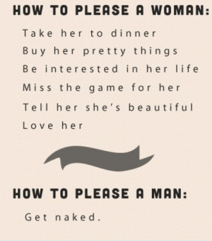 How to please a woman and a man