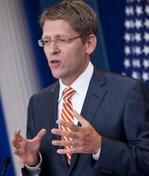 White House Press Secretary Jay Carney speaks during a daily briefing ...