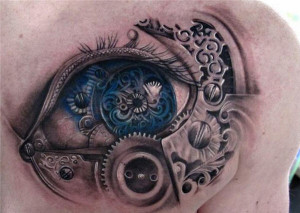 Swallows and pocket watch tattoo