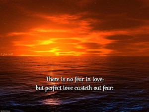 Perfect Love - perfect love, sunset, bible verse, ocean
