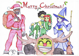 Christmas for the Teen Titans by Sheep-in-the-moon