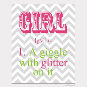 Chevron Girls Quote Print Wall Art Girl A Giggle With by ofCarola, $15 ...