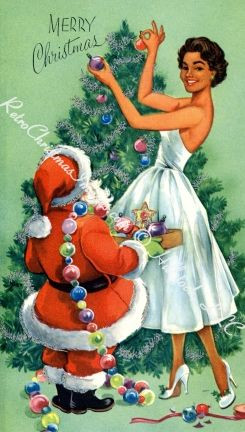 Retro African American Christmas Vintage Card 1950s