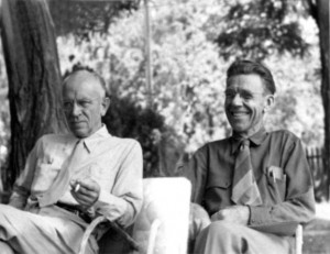 Aldo Leopold, at left, with Olaus Murie; source, Wikipedia commons