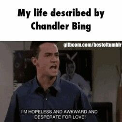 Chandler Bing: add quote to pullover with bleach penAwkward Moments ...