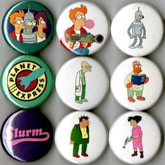 Futurama 9 pins buttons badges leela bender fry slurm | eBay More