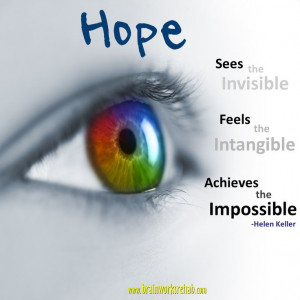 Hope sees the invisible, feels the intangible and achieves the ...