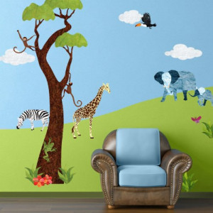 ... for Baby Room – Repositionable & Removable Jungle Theme Wall Decals