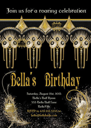 Great Gatsby Style Birthday Invitation by BellaLuElla on Etsy, $10.00