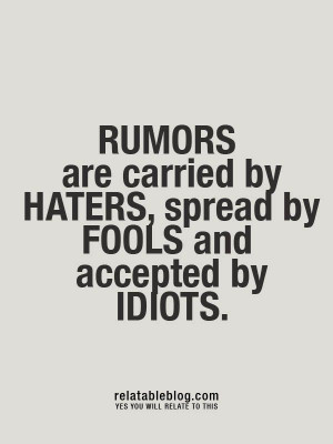 Haters, Fools, and Idiots