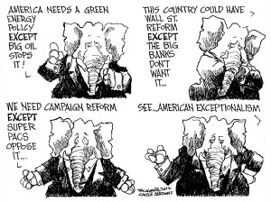 Political Cartoon is by Bill Schorr at caglecartoons.com .