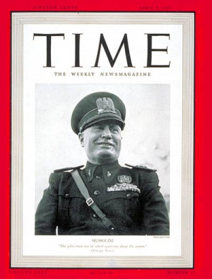TIME Magazine Cover: Benito Mussolini -- Apr. 8, 1940