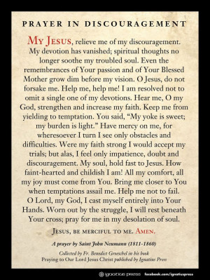 prayer in discouragement by St. John Neumann