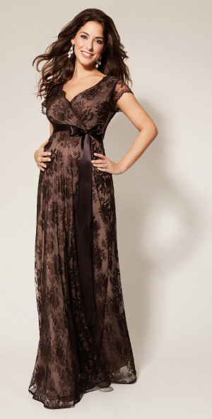 Eden Maternity Gown Long Chocolate – Maternity Wedding Dresses ...
