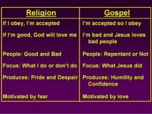 Religion vs. the Good News! (aka Gospel)