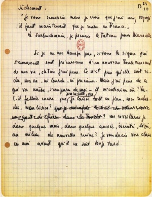 Sartre, Nausea’s manuscript Simone died on Apr 14th (1986); Sartre ...