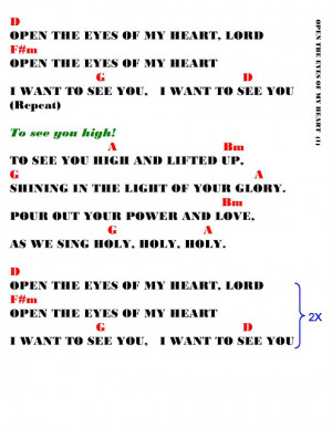 Labels: OPEN THE EYES OF MY HEART- lyrics and chords
