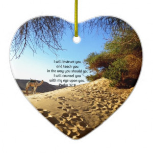 Bible Verses Inspirational Quote Psalm 32:8 Double-Sided Heart Ceramic ...