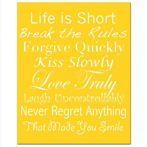 Life Rules - 8x10 Print - Inspirational Quotes and Sayings - Mixed ...