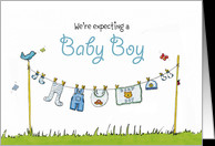 We are expecting a Baby Boy - Announcement for Boy card - Product ...