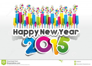 Happy New Year 2015 Greeting Card vector illustration.