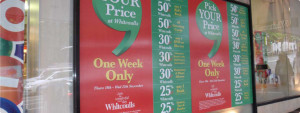 Attention grabbing window signage to draw customers in