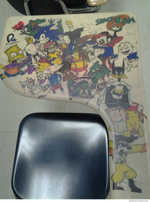 90’s cartoon desk all the best 90s cartoons are drawn on this desk