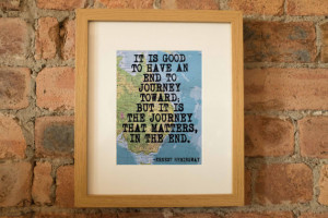 Ernest Hemingway Inspirational Travel Quote Print - Hand-Pulled ...