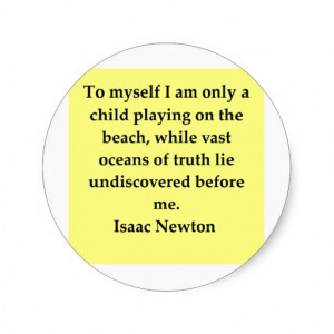 isaac newton quote round sticker