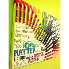 crayon melting art with quotes