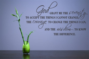 God, grant me the serenity to accept the things I cannot change, the ...