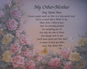 Details about MY OTHER MOTHER PERSONALIZED POEM GIFT SOMEONE LIKE MOM