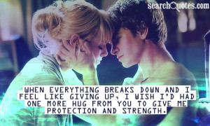 When everything breaks down and I feel like giving up, I wish I'd had ...