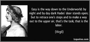 Easy is the way down to the Underworld: by night and by day dark Hades ...