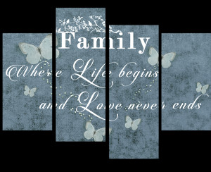 Details about FAMILY QUOTE CANVAS ARTWORK PICTURE MULTI 4 PANEL 40