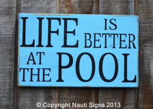 Lake House Pool Decor Wooden Plaque Summer Quote Wood Beach Signs