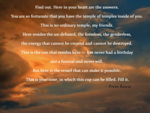 find out here in your heart are the answers you are so fortunate that ...