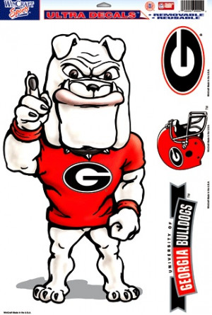 Georgia Bulldogs Uga Bulldog Mascot Logo Ultra Decal Sheet 11x17