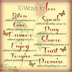 10 Ways to Love. . .