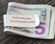 dad ever, money clip, personal ized money clip, engraved money clip ...