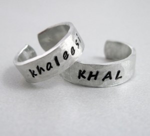 Game of Thrones Jewelry- Khal and Khaleesi Set of TWO Dothraki Rings