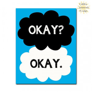 ... Okay. Quote - The Fault in Our Stars - Inspirational Quote - Wall Art