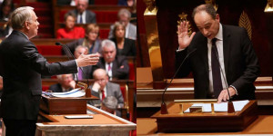 Jean-Marc Ayrault et Jean-François Copé, à l'Assemblée, le 20 mars ...