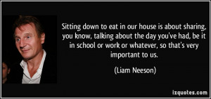 sharing, you know, talking about the day you've had, be it in school ...